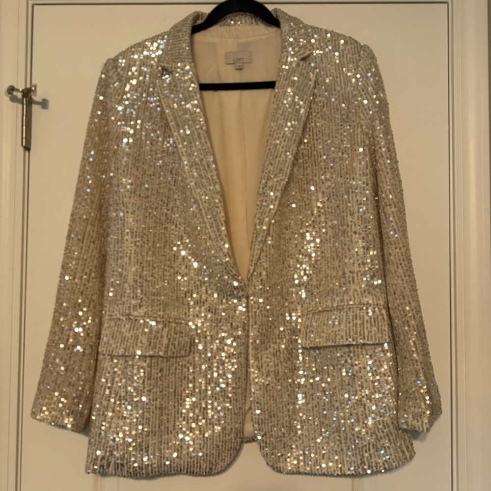LOFT Silver Sequin Women's Blazer
